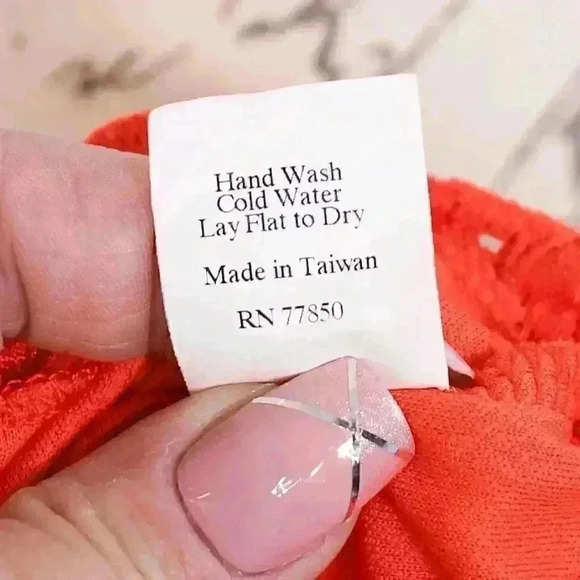 Women's Size L Peck & Peck Weekend Orange floral eyelet 3/4 sleeve top Vintage - Picture 11 of 11